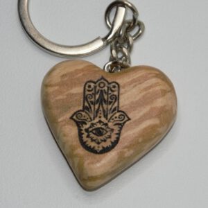 Herz-Schlüsselanhänger "Fatimas Hand" (Erlenholz)