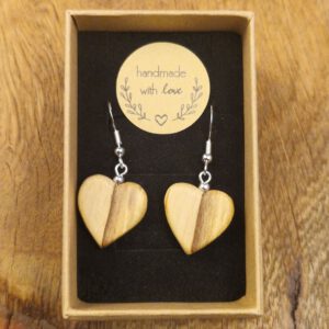 Palo Santo Herz-Ohrringe (Heiliges Holz)