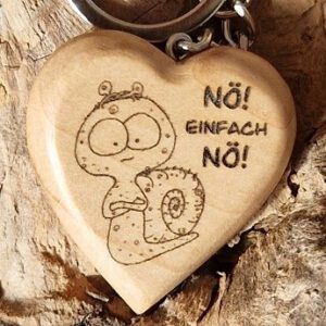 Herz-Schlüsselanhänger "NÖ! EINFACH NÖ!" (Ahorn)