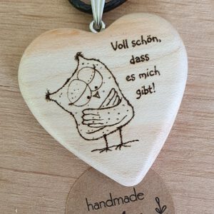 Herz-Kette "Voll schön" (Ahorn)