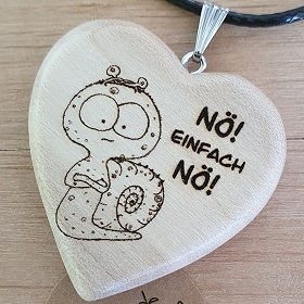 Herz-Kette "NÖ! EINFACH NÖ!" (Ahorn)