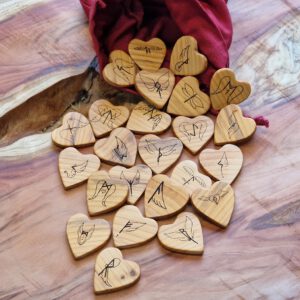 Engel ♥ Runen Orakel-Set aus Eibenholz