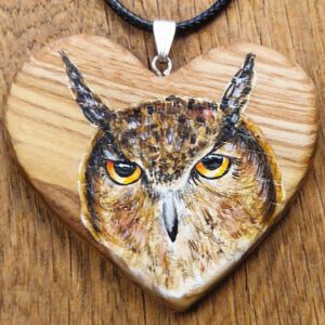 Krafttier Herzkette aus Esche "handgemalt"