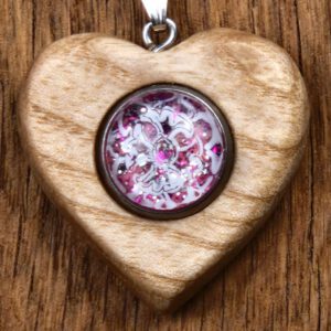 Mandala Herzkette aus Esche "handgemalt"